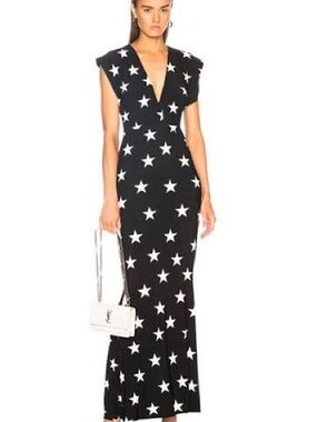 Norma Kamali Black Maxi Dress V Rectangle Gown